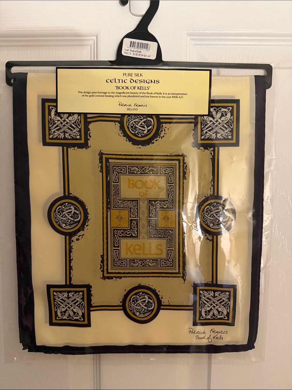 Irish silk scarf, Book of Kells Patrick Francis